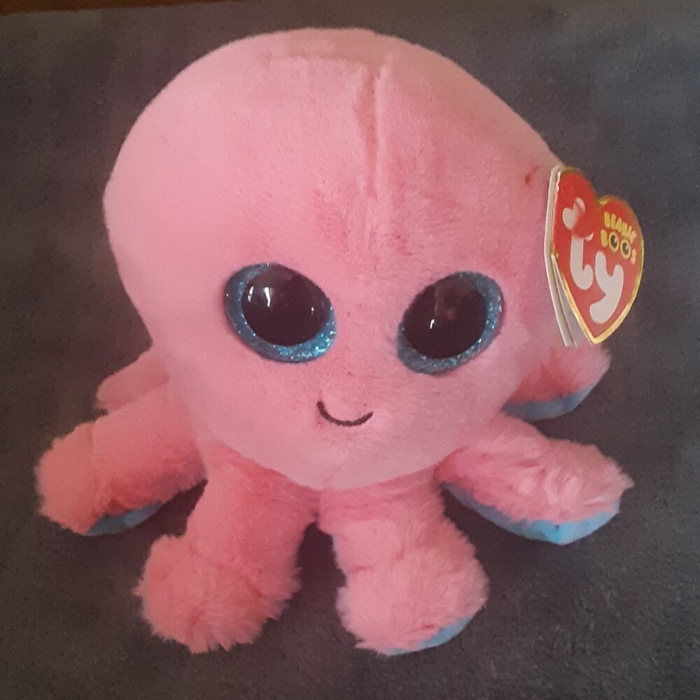 NWT TY Beanie Boo - "SHELDON" The Pink Octopus - 6 inch